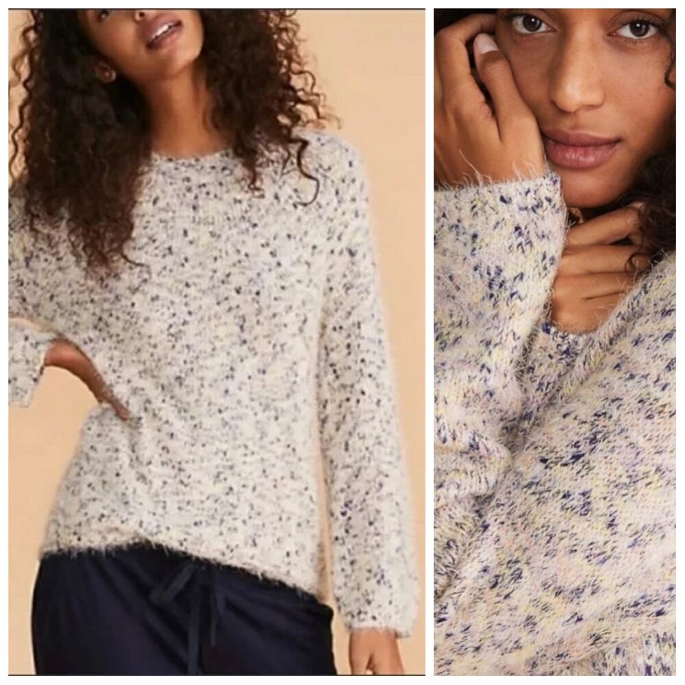 Lou & Grey Women's Fuzzy Eyelash Sweater Size XS Pullover Cozy Fun Whimsical